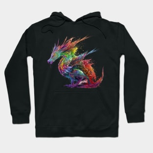 Rainbow Inferno - A Fiery Dragon of Many Colors Hoodie